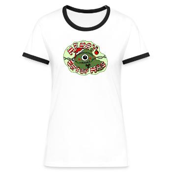 Merry CRISP Mas - Women's Ringer T-Shirt - white/black - Front - Selfina (174cm)