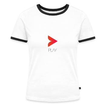 Play Icon - Frauen Kontrast-T-Shirt - Weiß/Schwarz - Vorne - Selfina (174cm)