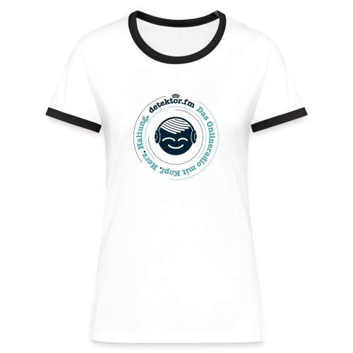 Radio mit KopfHerzHaltung - Frauen Kontrast-T-Shirt