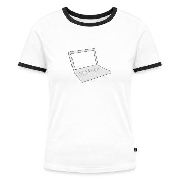 Computer - Frauen Kontrast-T-Shirt - Weiß/Schwarz - Vorne - Selfina (174cm)