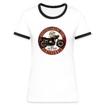 AWO 425 Sport - Frauen Kontrast-T-Shirt - Weiß/Schwarz - Vorne - Selfina (174cm)
