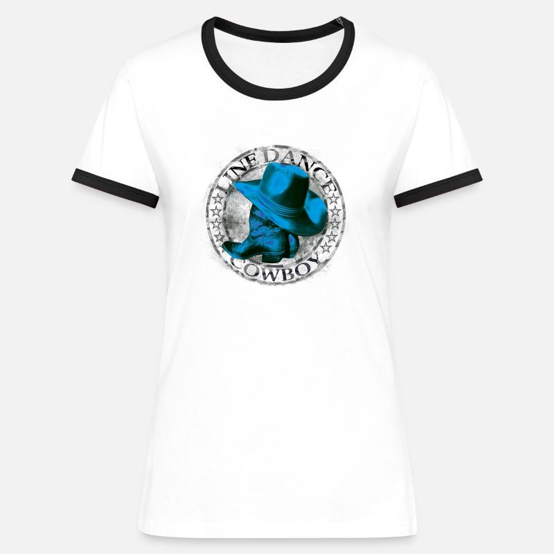 kl_linedance26 - Women's Ringer T-Shirt - white/black