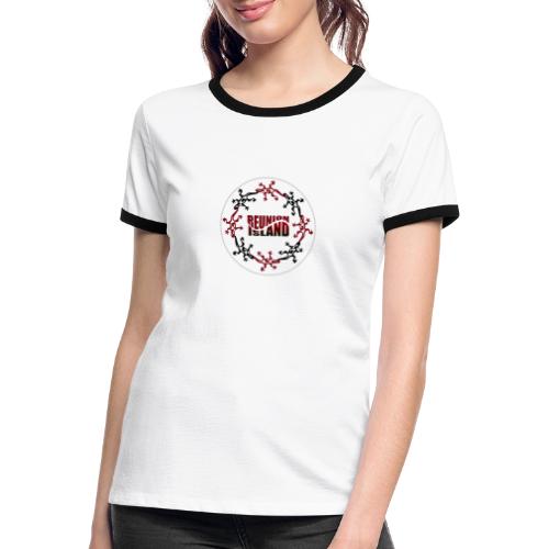 Badge Reunion Island Rouge - T-shirt contrasté Femme