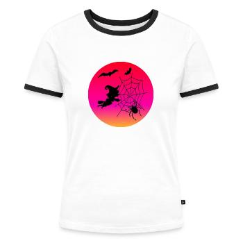 Witches' Hour - Halloween - Women's Ringer T-Shirt - white/black - Front - Selfina (174cm)