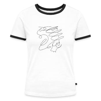 VENUS - Frauen Kontrast-T-Shirt - Weiß/Schwarz - Vorne - Selfina (174cm)