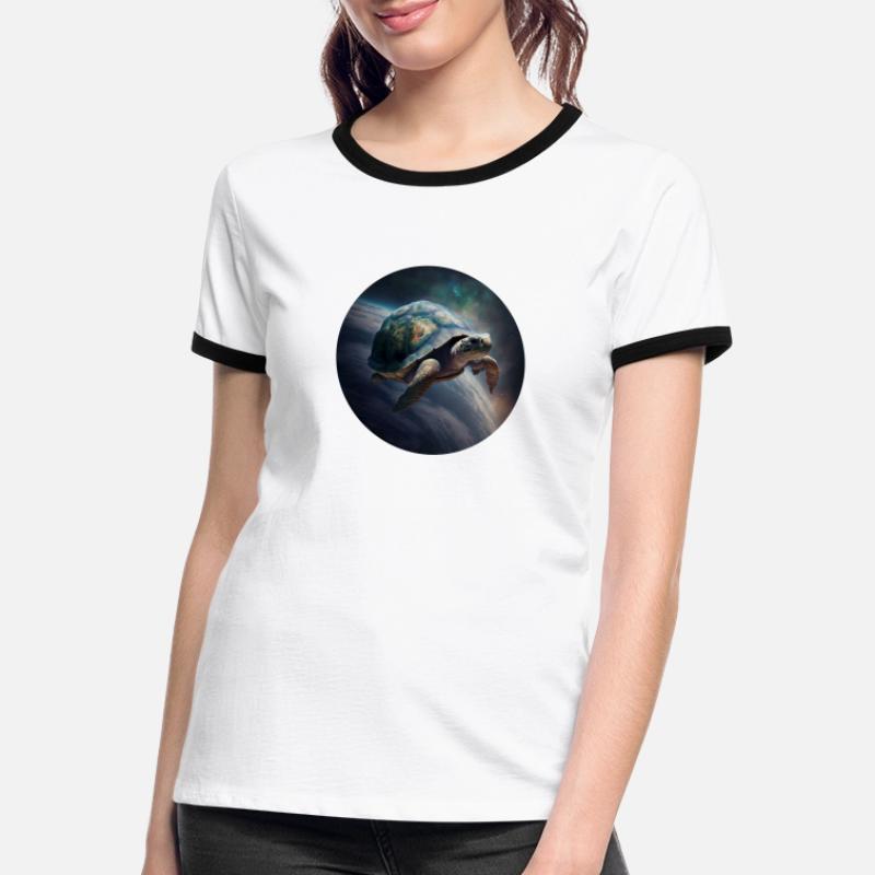 Mutter Erde schwebt langsam durch das Universum Frauen Kontrast-T-Shirt