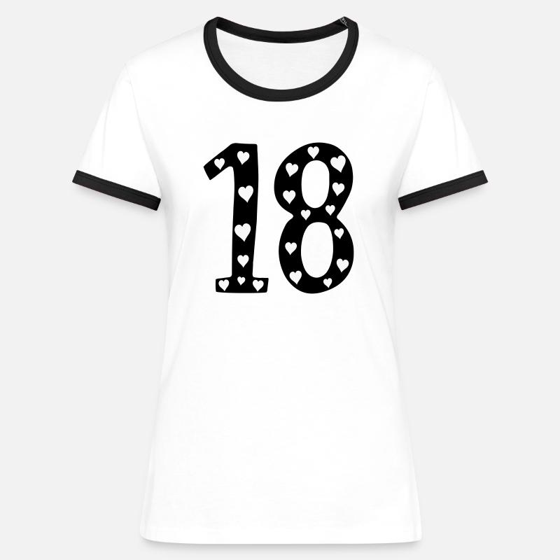 18 Birthday Heart - Women's Ringer T-Shirt - white/black