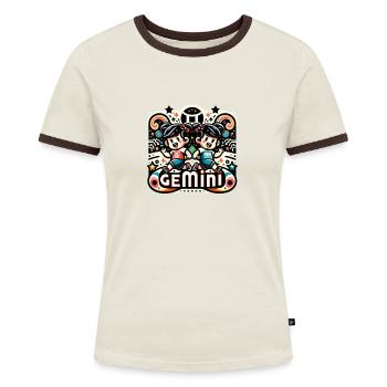 GEMINI - Women's Ringer T-Shirt - blue/white - Front