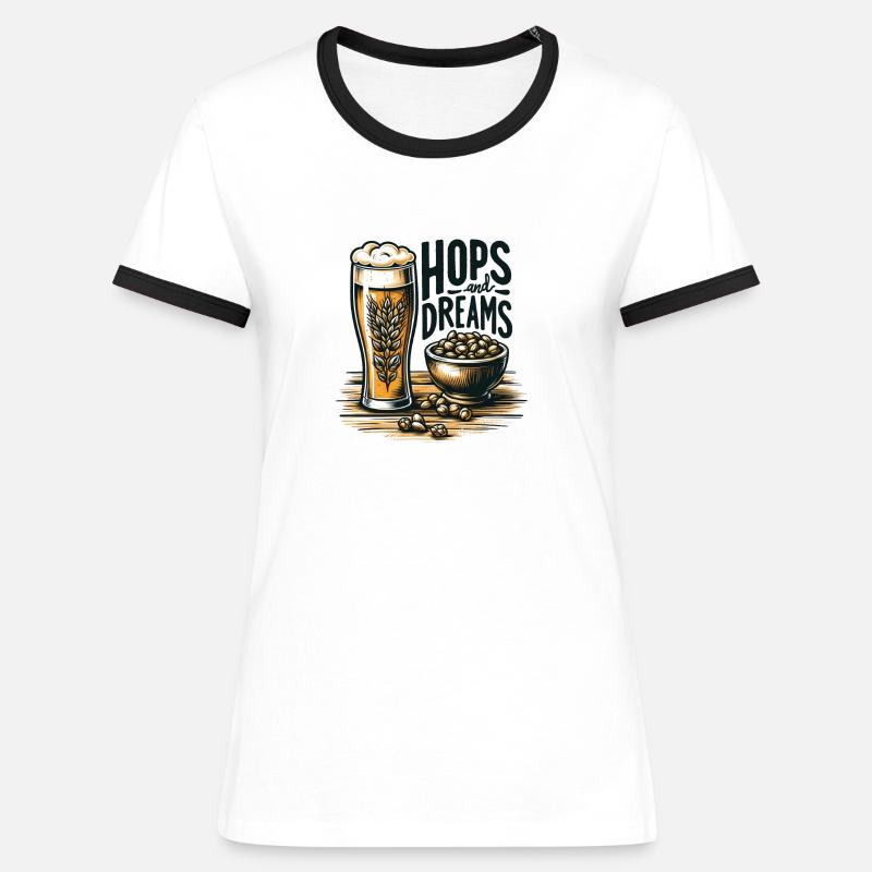 Hops and Dreams - Women's Ringer T-Shirt - white/black
