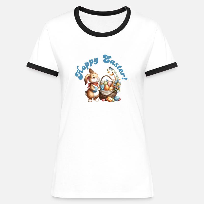 Hoppy Easter - Women's Ringer T-Shirt - white/black