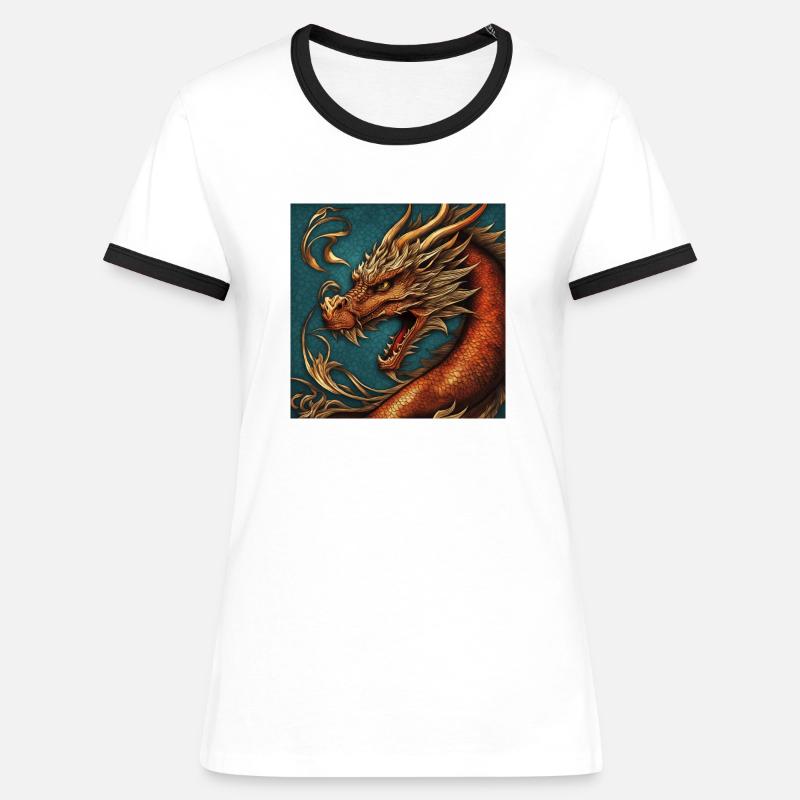 Dragon - Women's Ringer T-Shirt - white/black
