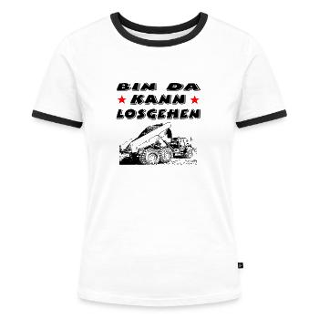 Baustelle - Frauen Kontrast-T-Shirt - Weiß/Schwarz - Vorne - Selfina (174cm)