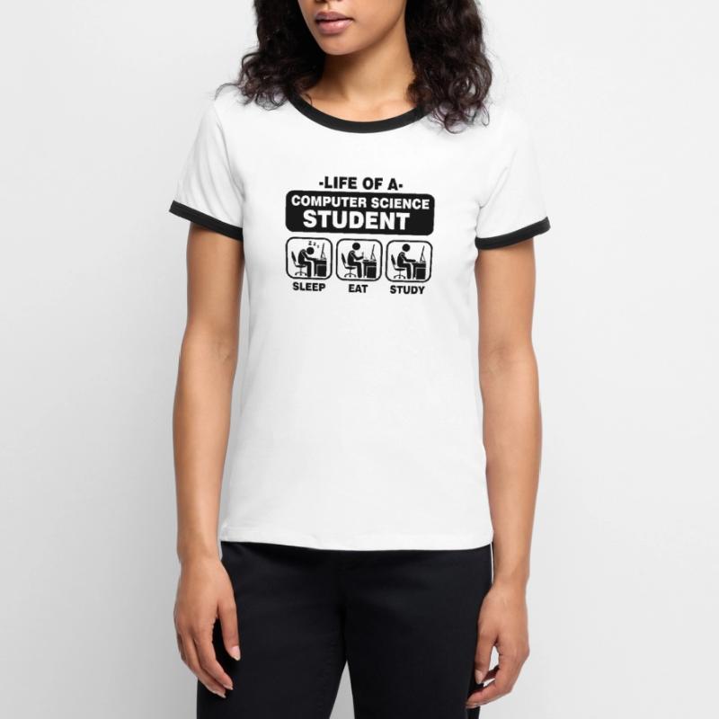 Student Informatik Programming Geschenk Nerd Admin Frauen Kontrast-T-Shirt