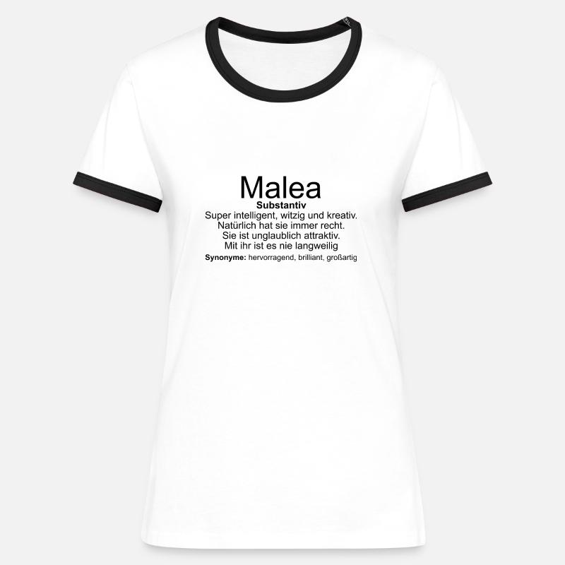 Name Definition Marlene - Women's Ringer T-Shirt - white/black