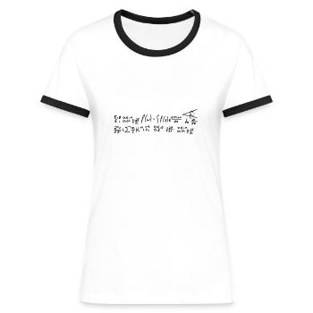 Mathe Formeln - Frauen Kontrast-T-Shirt - Weiß/Schwarz - Vorne - Selfina (174cm)