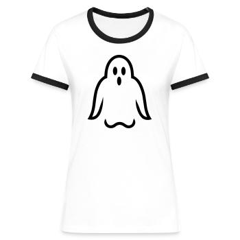 Geist - Frauen Kontrast-T-Shirt - Weiß/Schwarz - Vorne - Selfina (174cm)