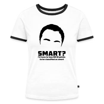 The Big Bang Theory Sheldon - Frauen Kontrast-T-Shirt - Weiß/Schwarz - Vorne - Selfina (174cm)