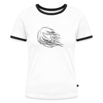 Wind Manga - Frauen Kontrast-T-Shirt - Weiß/Schwarz - Vorne - Selfina (174cm)