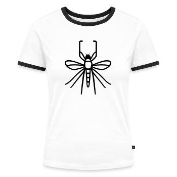 Moustique - T-shirt contrasté Femme - blanc/noir - Devant - Selfina (174cm)