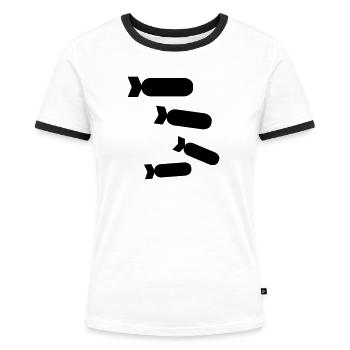bombs - Women's Ringer T-Shirt - white/black - Front - Selfina (174cm)