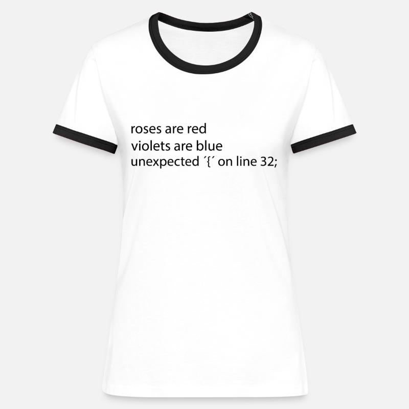 Programmer IT nerd funny shirt error message - Women's Ringer T-Shirt - white/black