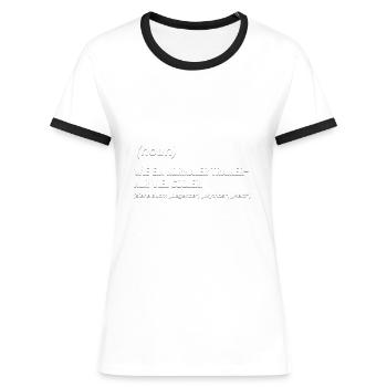 Fussball Trainer Fußball Coach Definition - Frauen Kontrast-T-Shirt - Weiß/Schwarz - Vorne - Selfina (174cm)