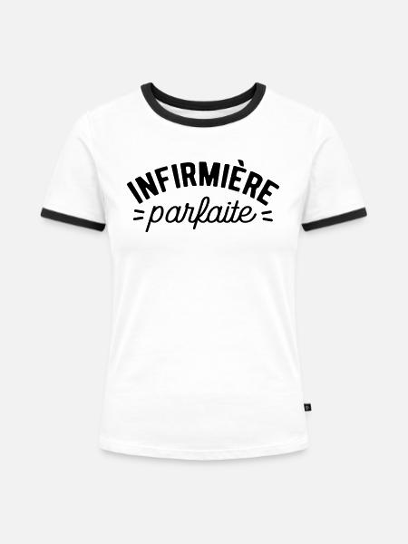 Infirmière parfaite soignante - T-shirt contrasté Femme - blanc/noir