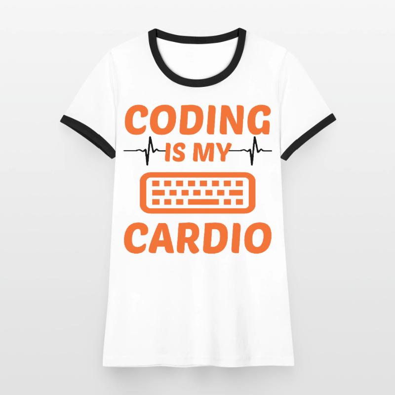 Coding Is My Cardio Programming Coder Computer Gee Frauen Kontrast-T-Shirt