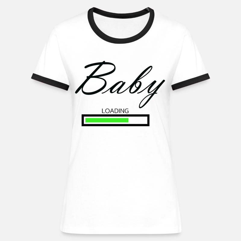 Baby is loading ... - Women's Ringer T-Shirt - white/black