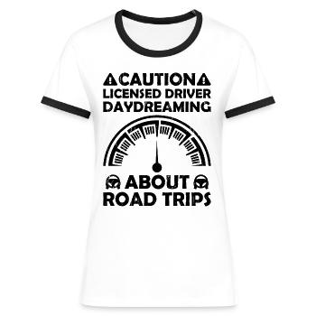 Führerschein bestanden Neuer Führerschein Fahren S - Frauen Kontrast-T-Shirt - Weiß/Schwarz - Vorne - Selfina (174cm)
