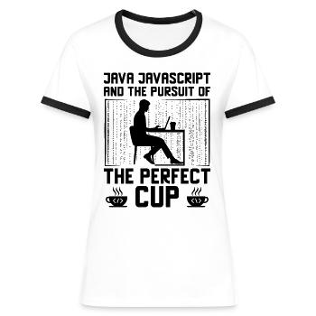 Kaffee-Codierung Programmierer Programmierer Entwickler Nerd Coff - Frauen Kontrast-T-Shirt - Weiß/Schwarz - Vorne - Selfina (174cm)