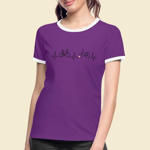 Heart Monitor Kunstrad & Radball - Frauen Kontrast-T-Shirt
