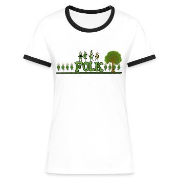 Irish Folk Band - Women's Ringer T-Shirt - white/black - Front - Selfina (174cm)