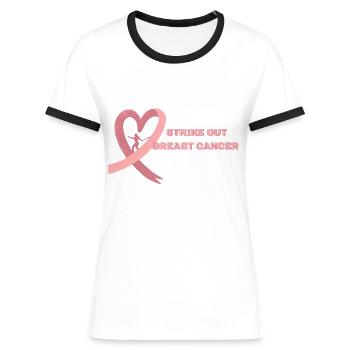 Streichen Sie Brustkrebs Pink Cancer Awareness - Frauen Kontrast-T-Shirt - Weiß/Schwarz - Vorne - Selfina (174cm)