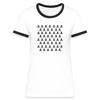 Emo Skull - T-shirt contrasté Femme - blanc/noir - Devant - Selfina (174cm)