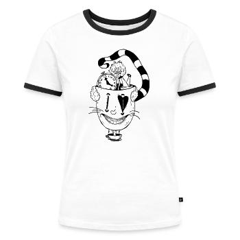Alice au pays des merveilles - T-shirt contrasté Femme - blanc/noir - Devant - Selfina (174cm)