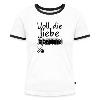 Liebe Ärztin Geschenk - Frauen Kontrast-T-Shirt - Weiß/Schwarz - Vorne - Selfina (174cm)