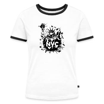 NEW YORK - T-shirt contrasté Femme - blanc/noir - Devant - Selfina (174cm)