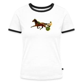 trotteur - T-shirt contrasté Femme - blanc/noir - Devant - Selfina (174cm)