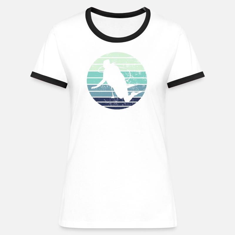 Diver diving - Women's Ringer T-Shirt - white/black