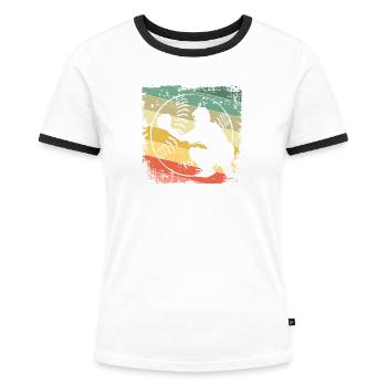 Base-ball - T-shirt contrasté Femme - blanc/noir - Devant - Selfina (174cm)