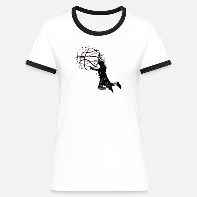 Crown Ring Silhouette - Women's Ringer T-Shirt - white/black