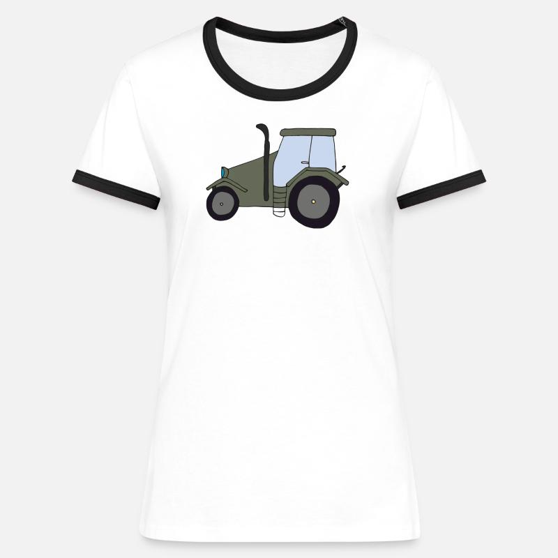 Tractor Oldtimer - Women's Ringer T-Shirt - white/black