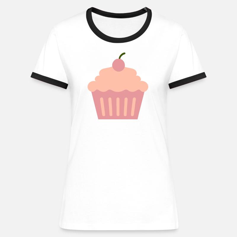 Cupcake - Women's Ringer T-Shirt - white/black