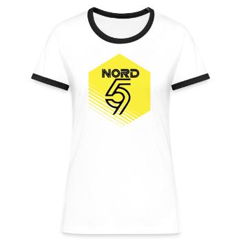 Norden - Frauen Kontrast-T-Shirt - Weiß/Schwarz - Vorne - Selfina (174cm)