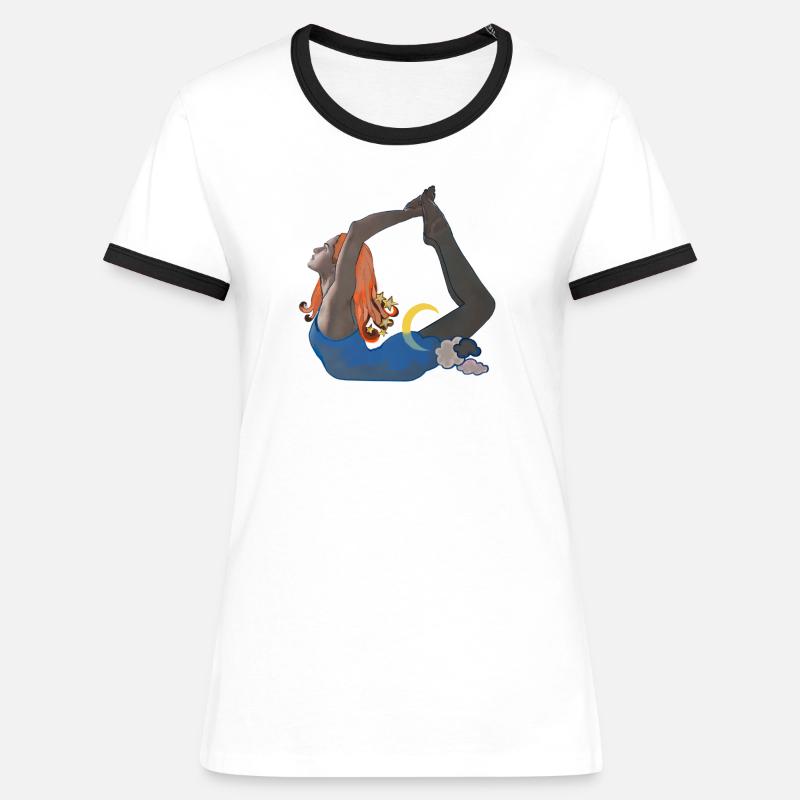 Heavenly Flexibility Night Acrobatics - Women's Ringer T-Shirt - white/black