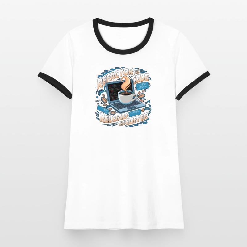 Programmers generate code from coffee Women's Ringer T-Shirt