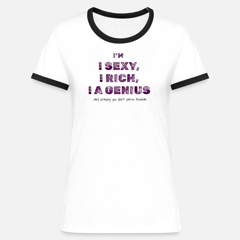 Boolean Logic Joke – Programmer Humor Tee - Women's Ringer T-Shirt - white/black