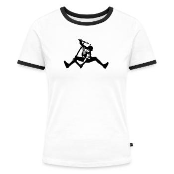 Trottinette - T-shirt contrasté Femme - blanc/noir - Devant - Selfina (174cm)