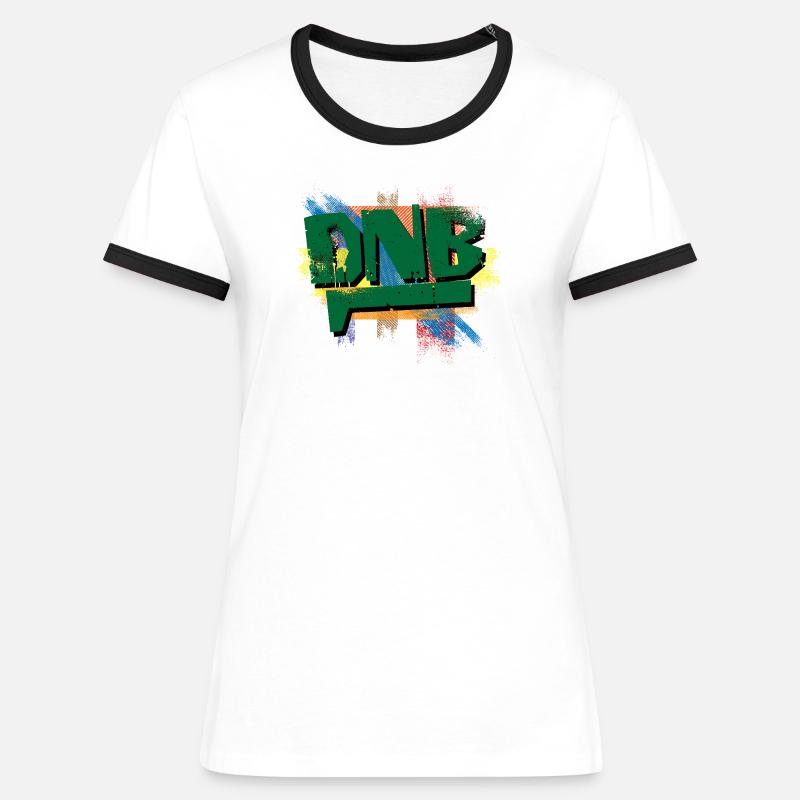 DNB Graffiti Burst - Women's Ringer T-Shirt - white/black